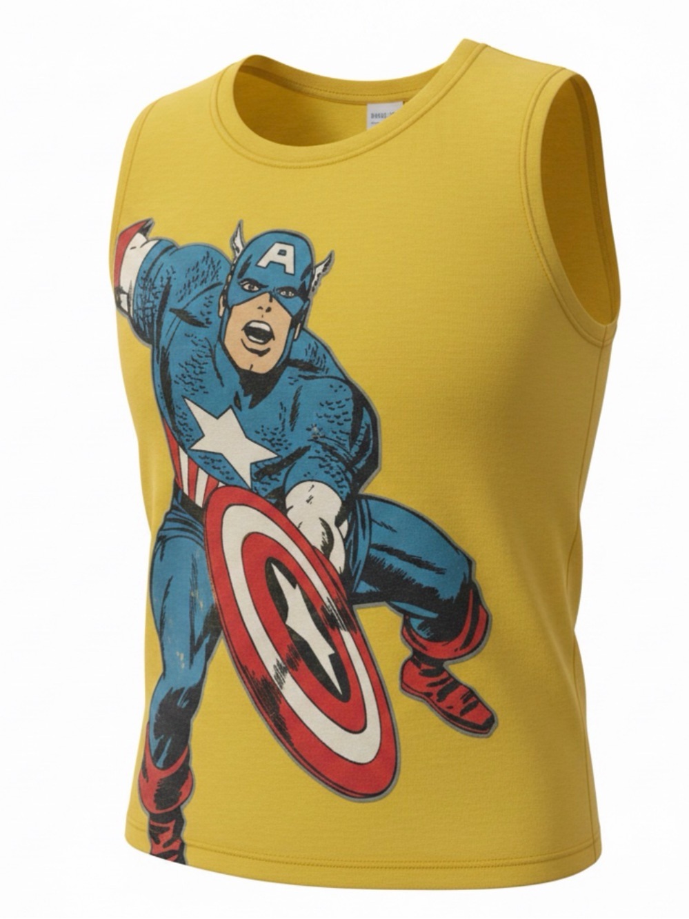 Marvel Yellow Captain America Graphic Tank Top